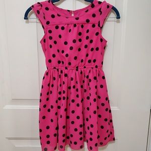 Pink and Black Polka Dot Dress